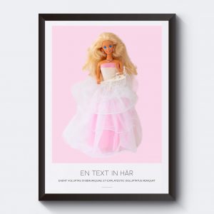 Personlig poster med egen text. Barbie med bröllopsklänning.