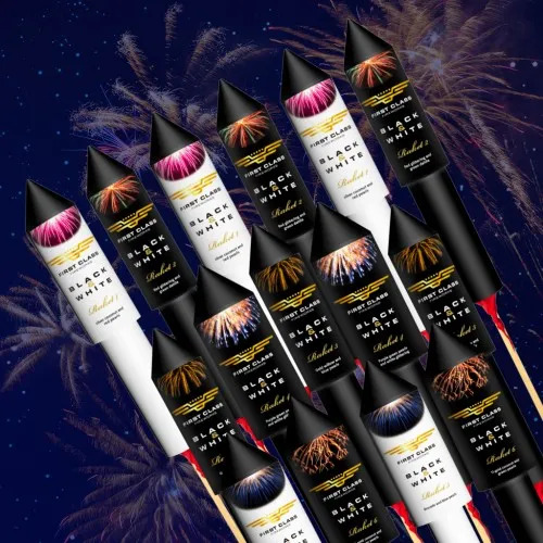 15 Stk. Raketsortiment fra First Class – Magi på Nattehimlen