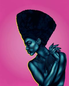 Krull magazine. io_design studio. Portrait of black woman.