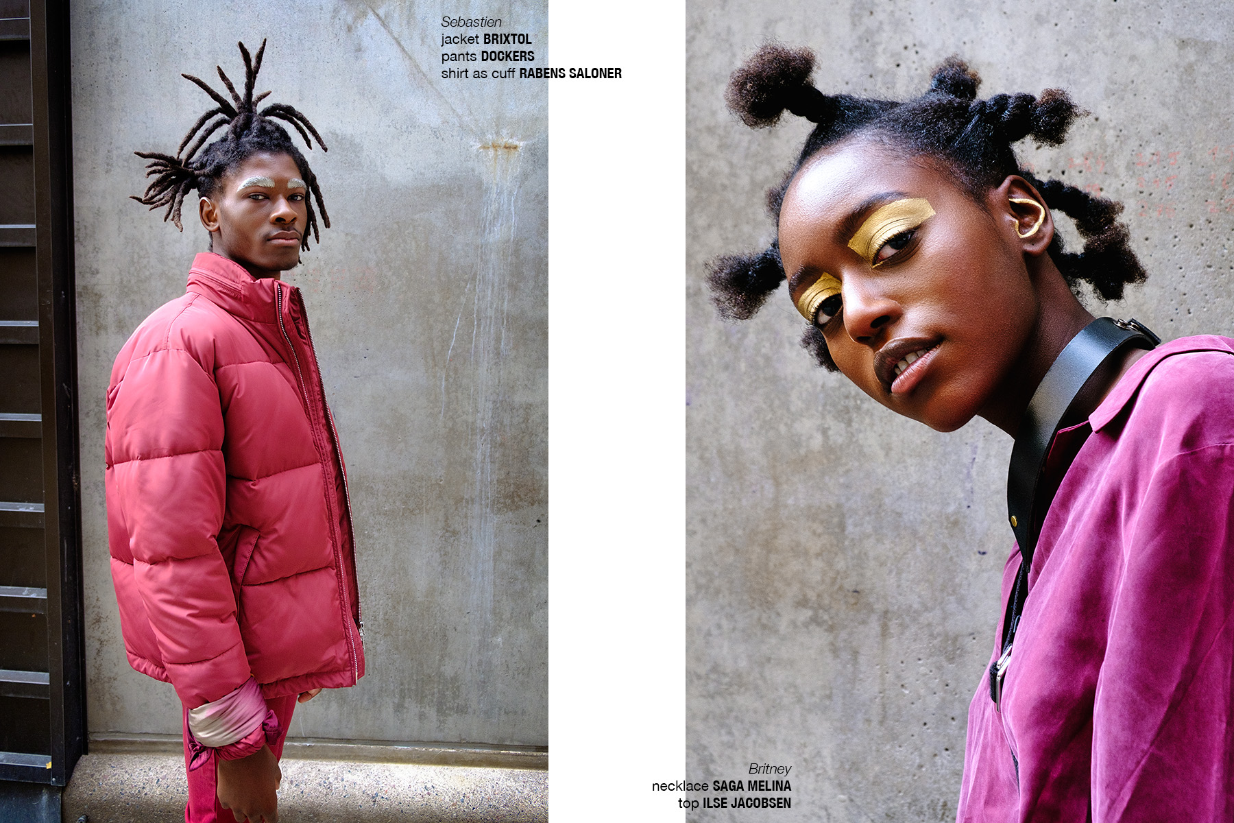 Krullmag. fashion story with 2 black models