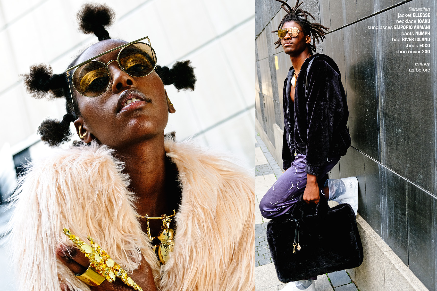 Krullmag. fashion story with 2 black models