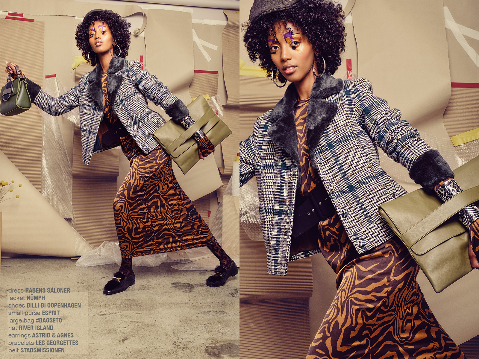 Krull magazine layered fashion black female scandinavian model