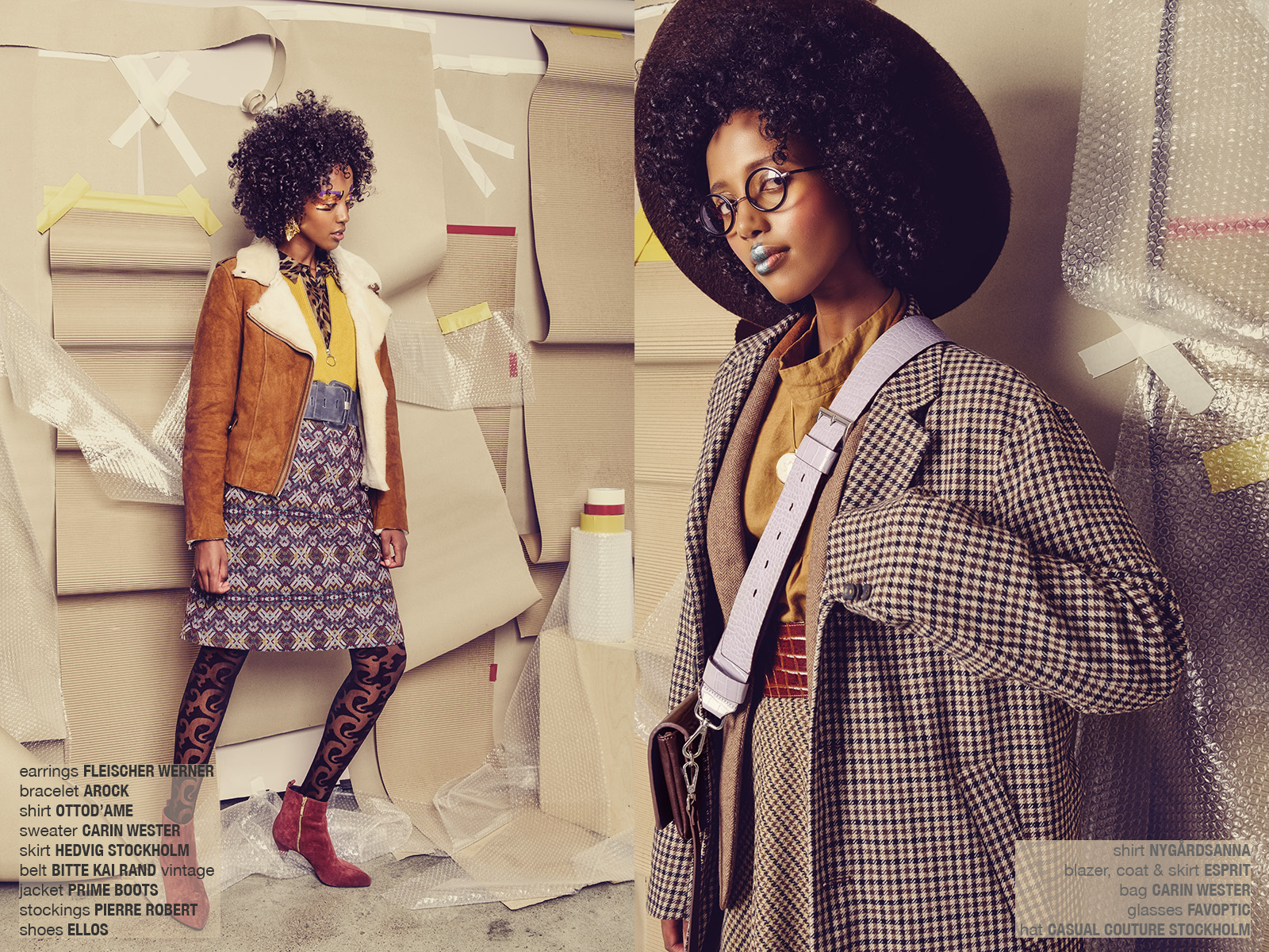 Krull magazine layered fashion black female scandinavian model