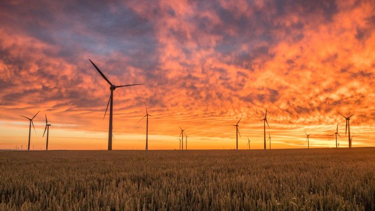 wind farm sunset cropped
