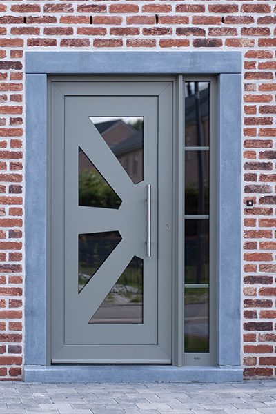 Voordeur aluminium grijs