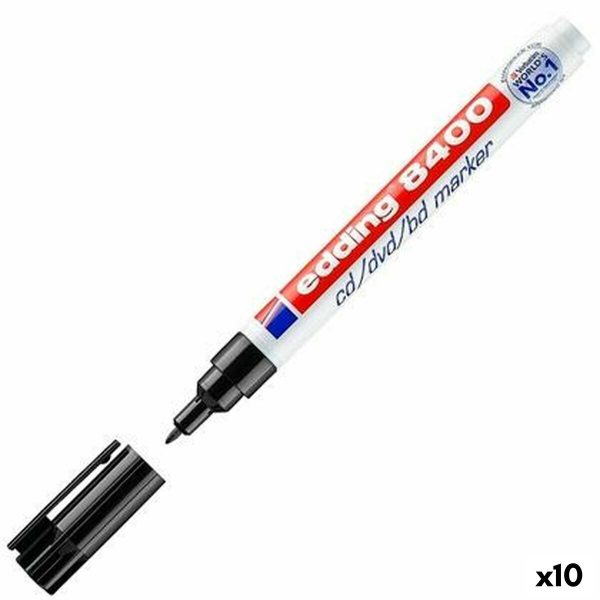 Permanent markør Edding 8400 Svart (10 enheter)