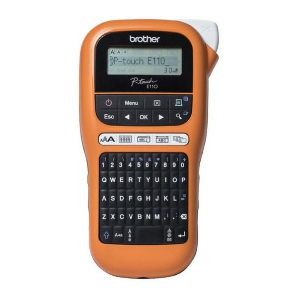 Bærbar elektrisk etikettskriver Brother PTE110VP LCD Oransje Svart/Oransje