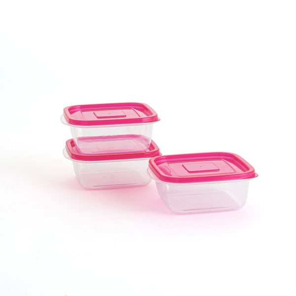 Sett med matbokser Quid Refresh 3 Deler Fuksia Plast