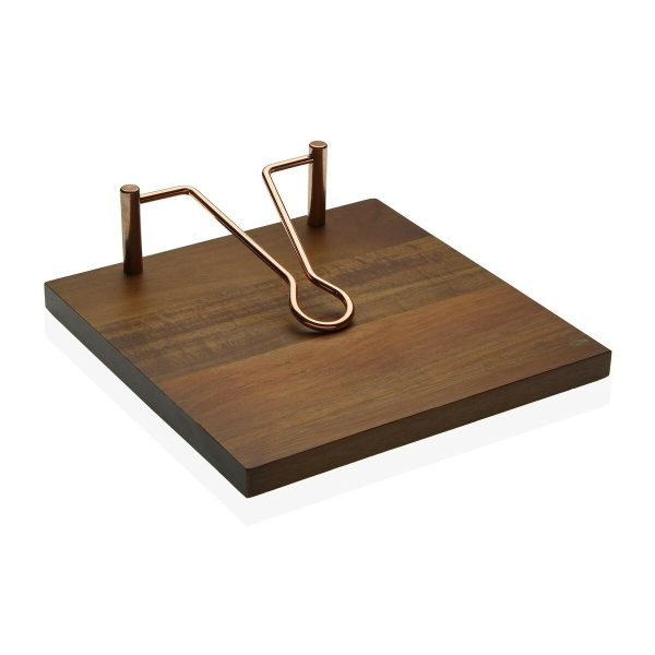 Serviettholder Versa Bambus Akasia 20 x 6 x 20 cm Mørkebrunt
