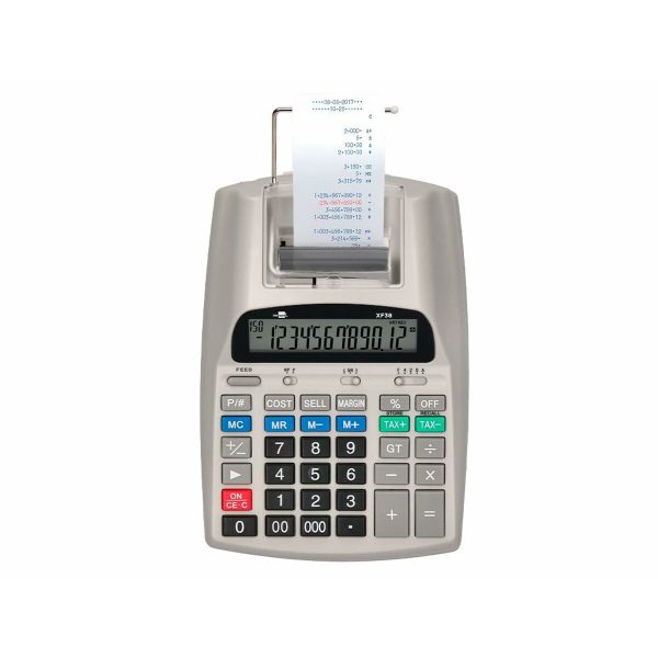 Skriverkalkulator Liderpapel XF38 Hvit