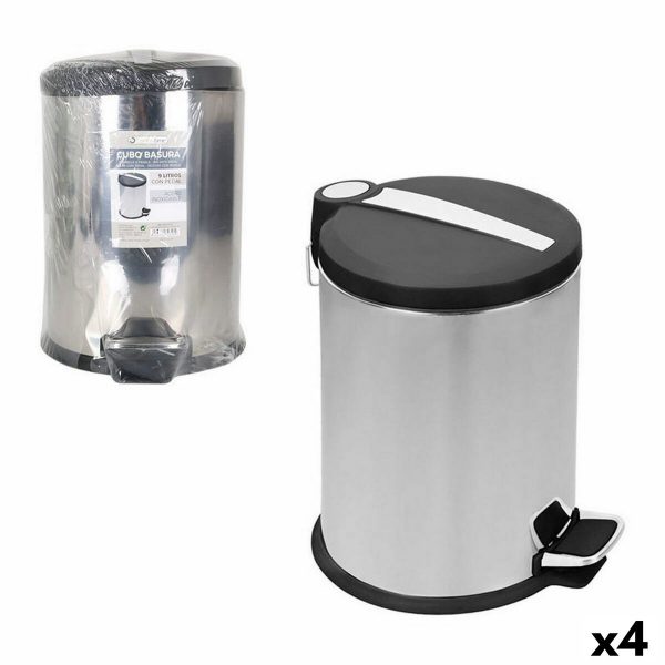 Søppelbøtte Confortime Sølv Metall 4 enheter 9 L 23 x 33 cm (23 x 23 x 33 cm)