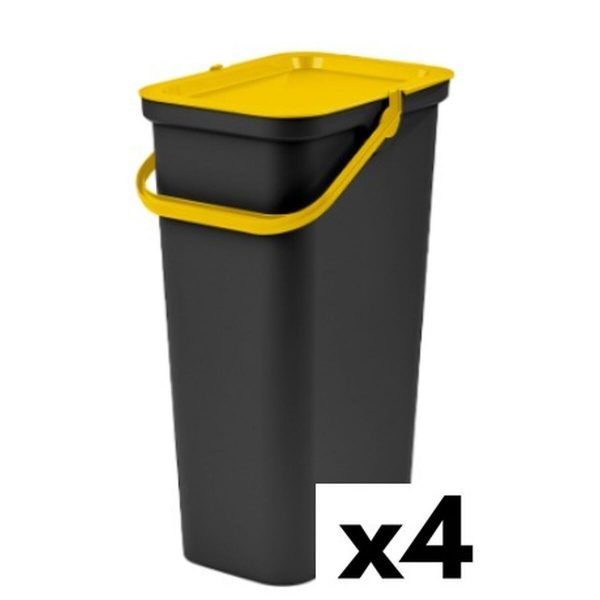 Søppelbøtte Tontarelli Moda 38 L Gul (4 enheter)