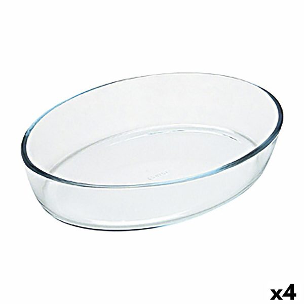 Ovnskål Pyrex Classic Vidrio Gjennomsiktig Glass Oval 40 x 28 x 7 cm (4 enheter)