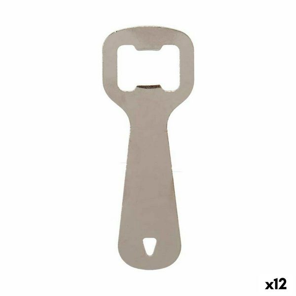 Flaskeåpner Rustfritt stål 11 x 4 x 0,5 cm Sølv (12 enheter)