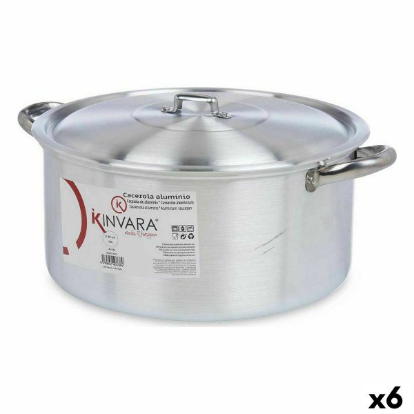 Gryte med lokk Sølv Aluminium 10 L (6 enheter)