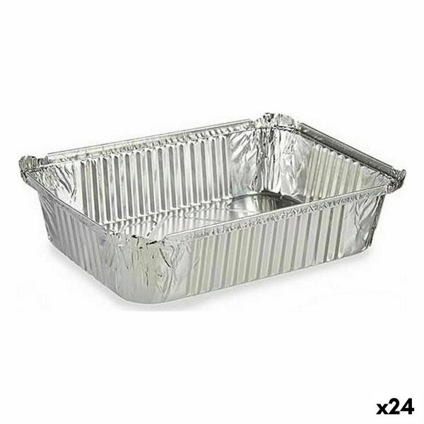 Sett med kjøkkenservice Engangsbruk Med lokk Aluminium 19 x 6,8 x 25,5 cm (24 enheter)