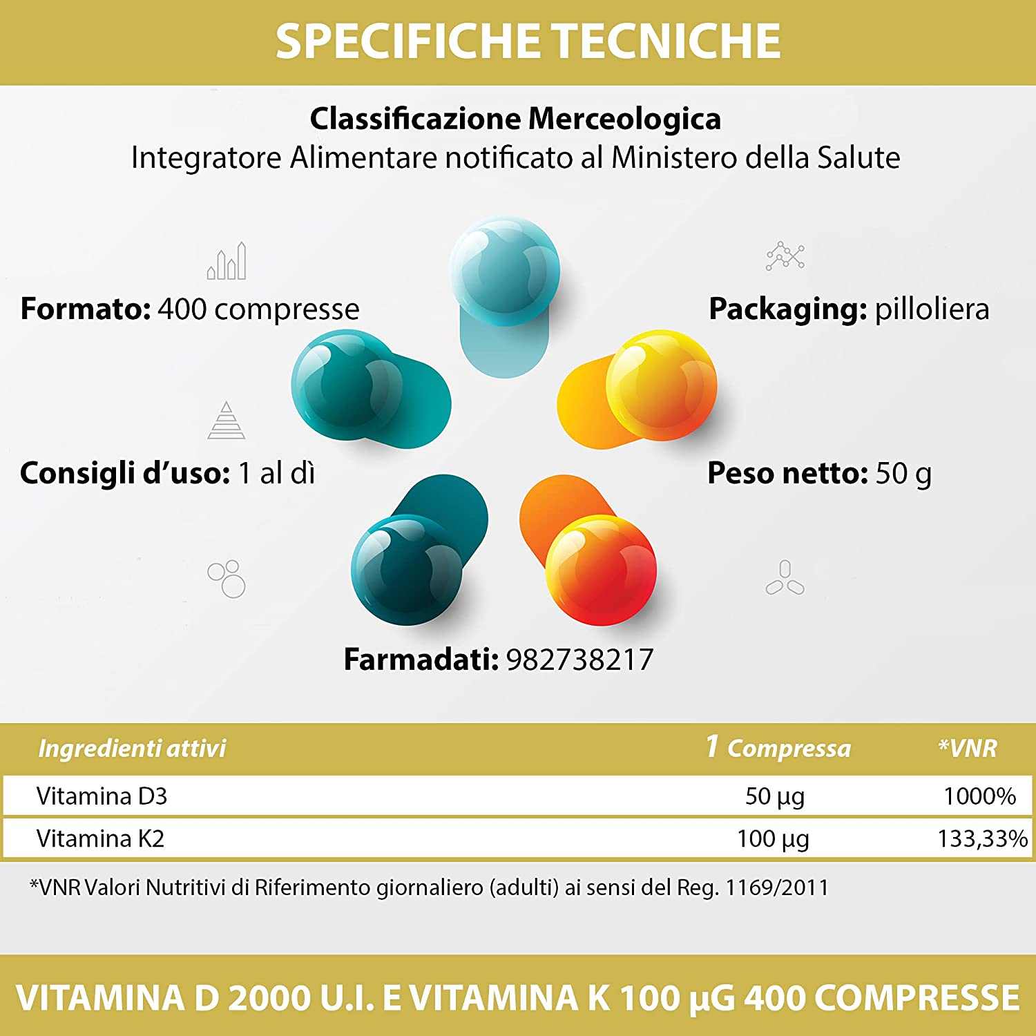 Vitamine DK- 400 compresse - Integratori Alimentari