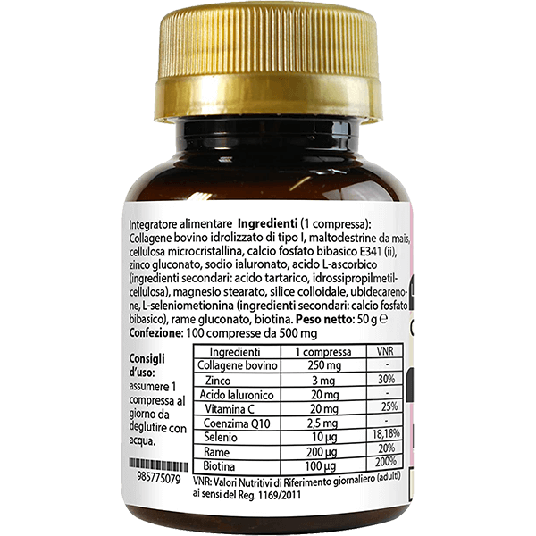 Collagene Acido Ialuronico Q10 Complesso Bellezza - 100 compresse -  Integratori Alimentari