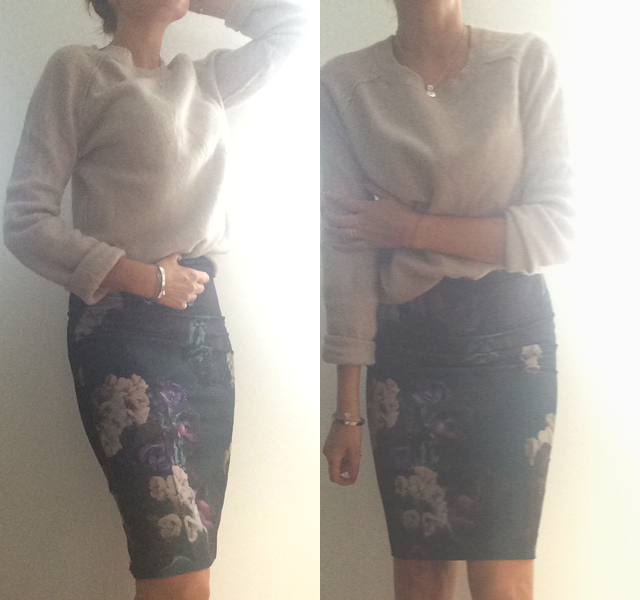 180814 – blomstret pencilskirt og strikk