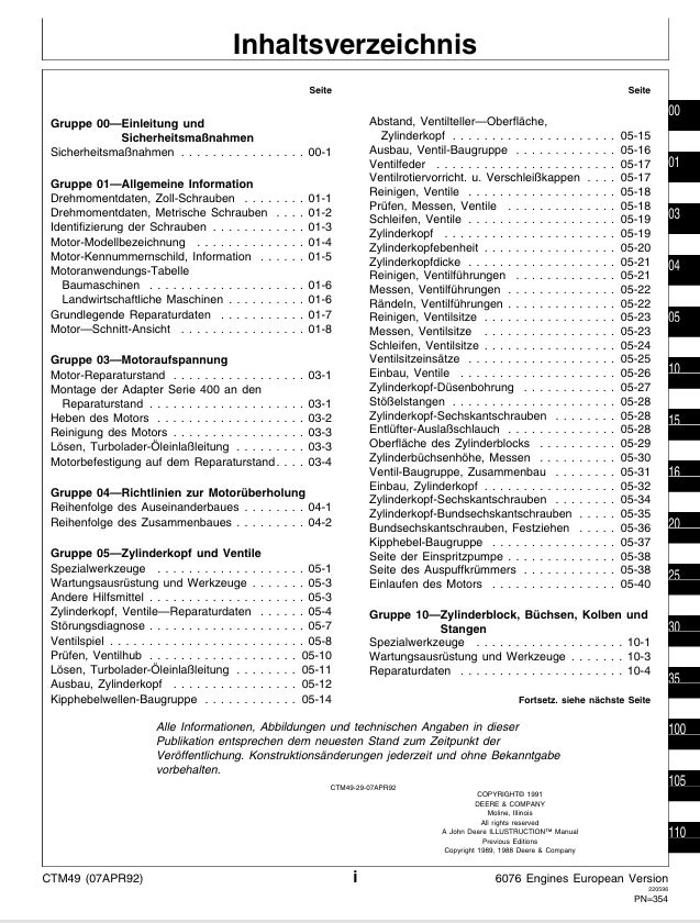 John Deere Werkstatthandbuch für Motoren 6076 – Bild 3
