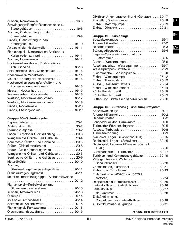 John Deere Werkstatthandbuch für Motoren 6076 – Bild 5