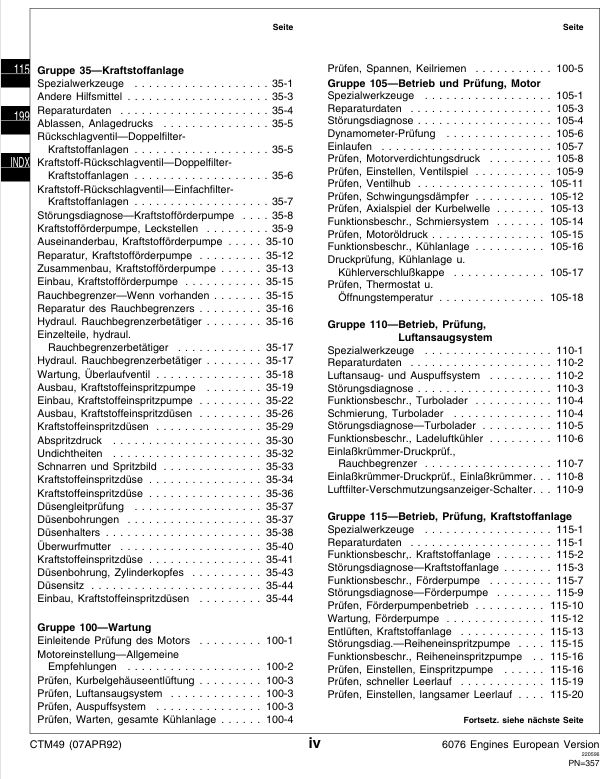 John Deere Werkstatthandbuch für Motoren 6076 – Bild 6