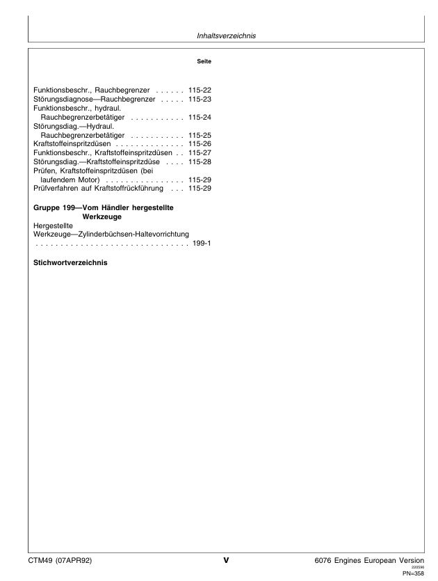 John Deere Werkstatthandbuch für Motoren 6076 – Bild 7