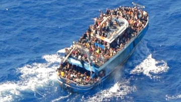Aerial photo of the migrant boat taken by HCG prior to its sinking