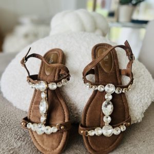 Chaussures Sandales Camel Strass