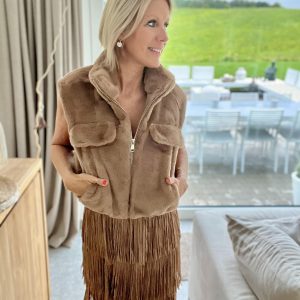 Italie No 290 Gilet Fourrure Camel