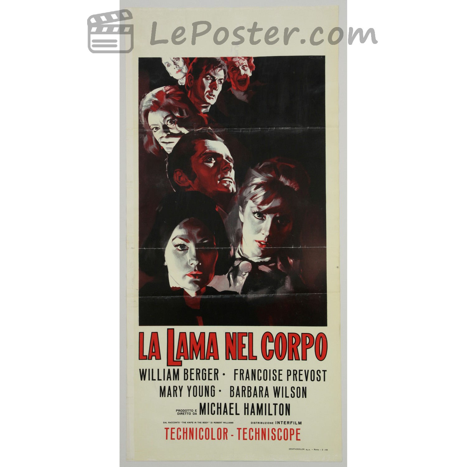 Original vintage movie poster for Murder Clinic (1960-1969), directed by Elio Scardamaglia for the Italian theatrical release.