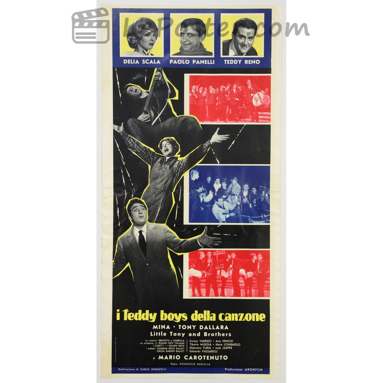Original vintage poster for I Teddy boys della canzone (1960s), directed by Domenico Paolella for the Italy release.