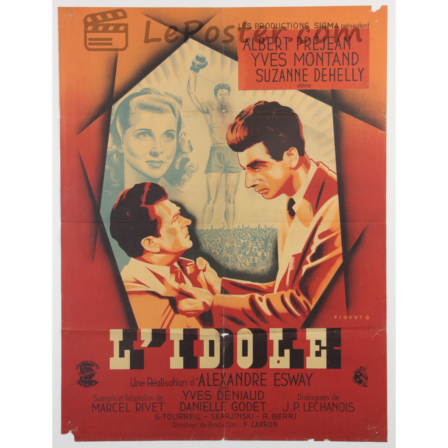 Original vintage movie poster for L'idole (1940-1949), directed by Alexander Esway for the France theatrical release.