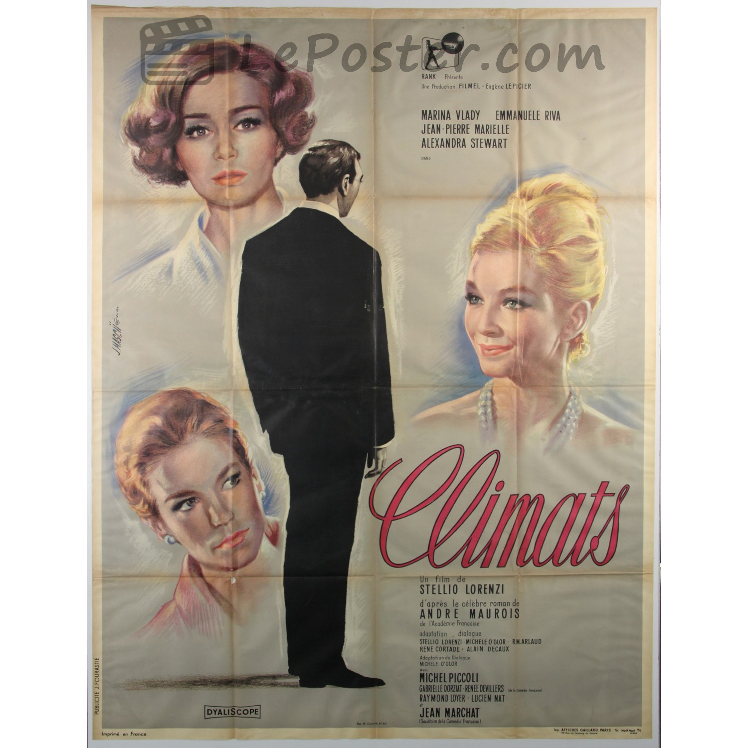 Original vintage movie poster for Climats (1960s), directed by Stellio Lorenzi for the France theatrical release.