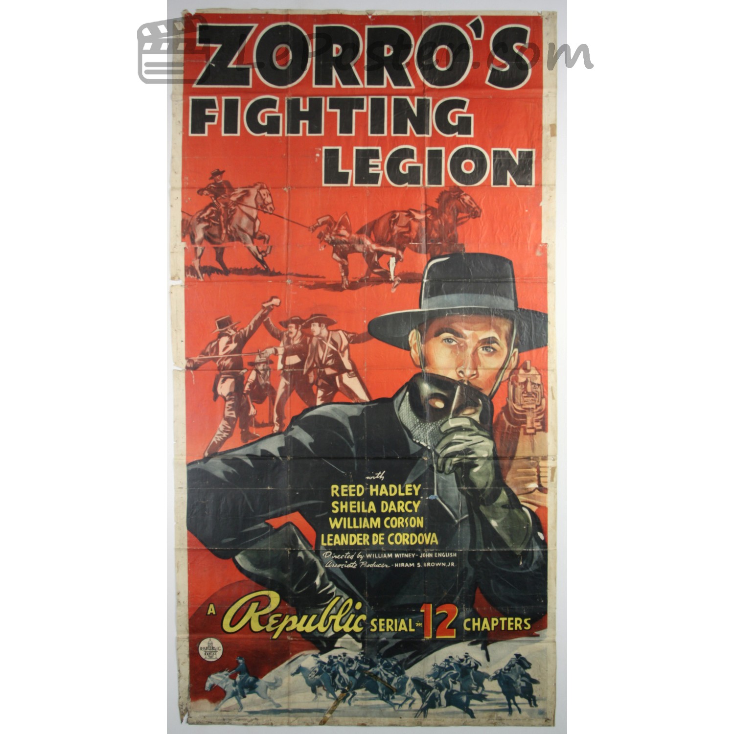 Original vintage movie poster for Zorro's Fighting Legion (1930-1939), directed by John English for the US theatrical release.