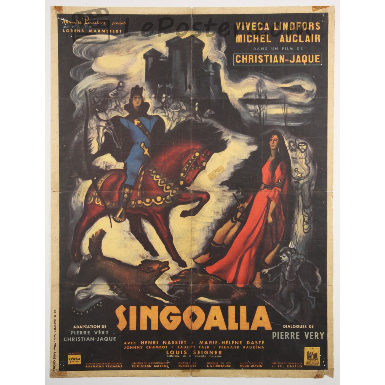Original vintage movie poster for Singoalla (1940-1949), directed by Christian-Jaque for the France theatrical release.