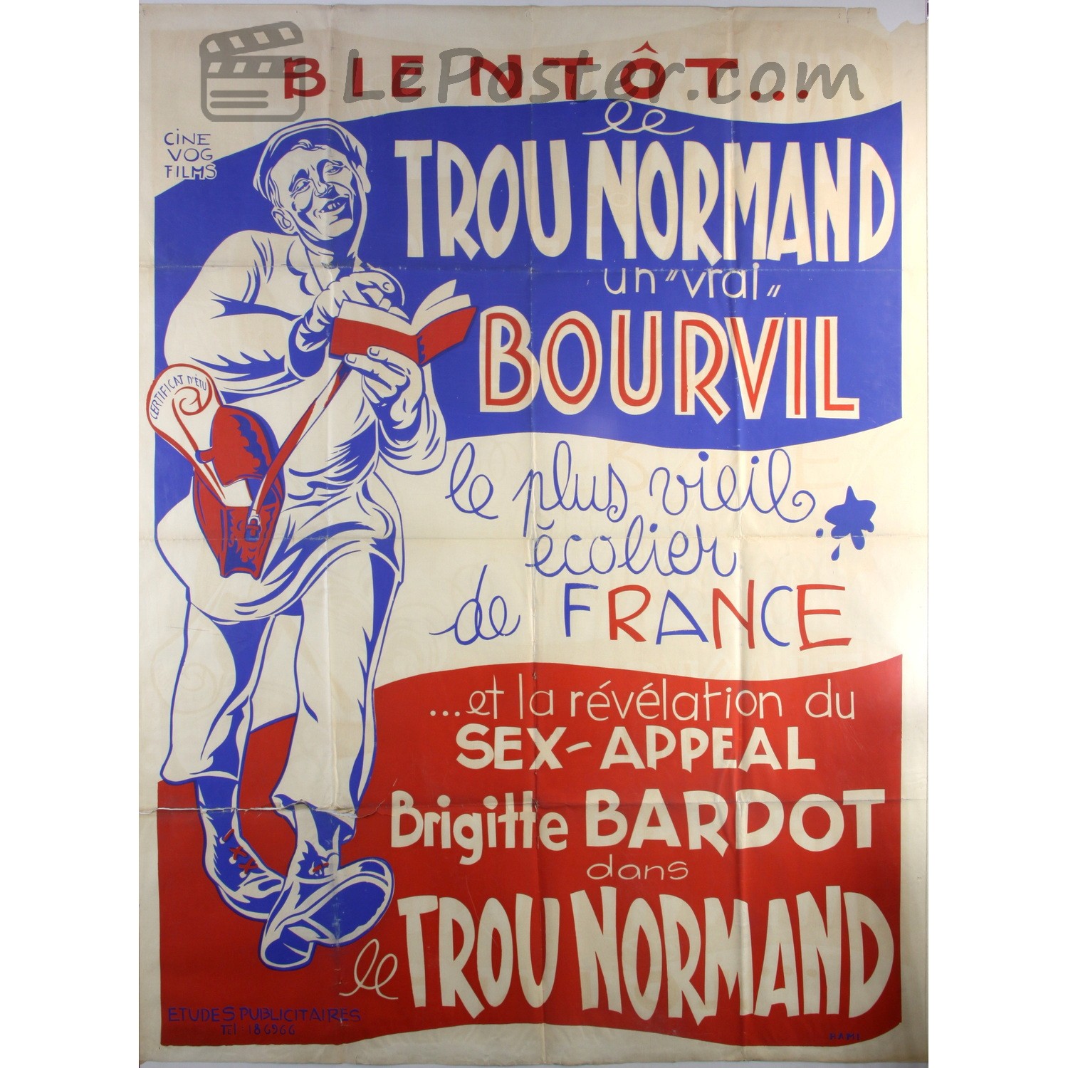 Original vintage movie poster for Le trou normand (1950s), directed by Jean Boyer for the France theatrical release.
