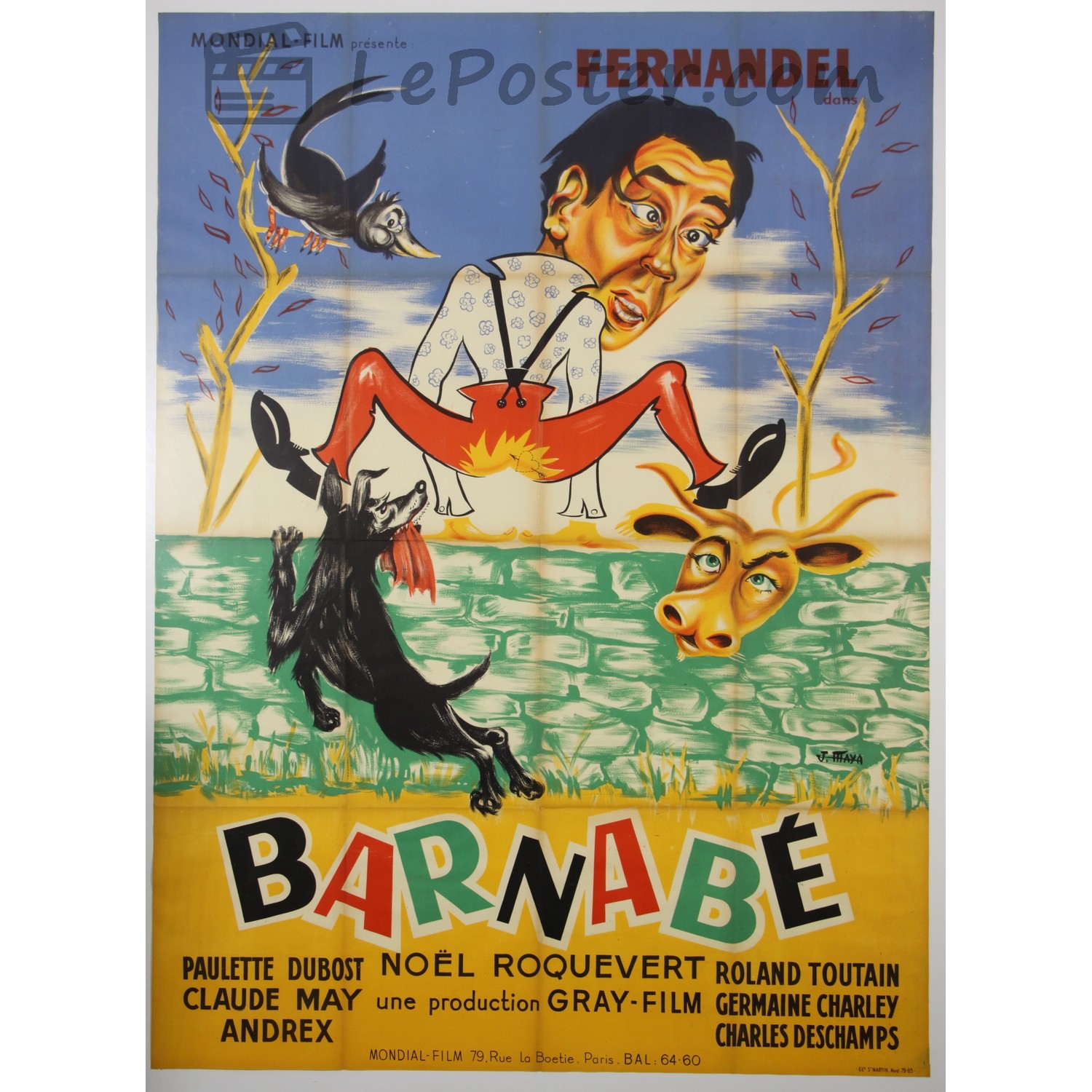 Original vintage movie poster for Barnabé (1930-1939), directed by Alexander Esway for the France theatrical release.