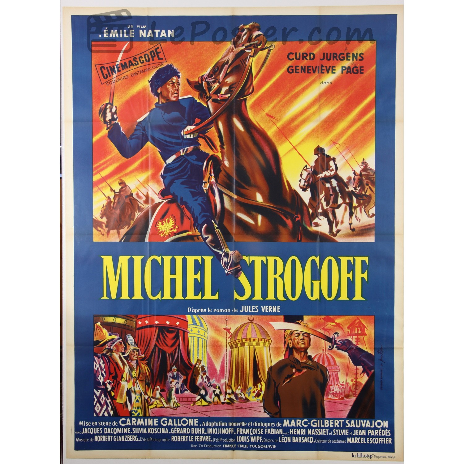 Original vintage movie poster for Michel Strogoff (1950-1959), directed by Carmine Gallone for the France theatrical release.