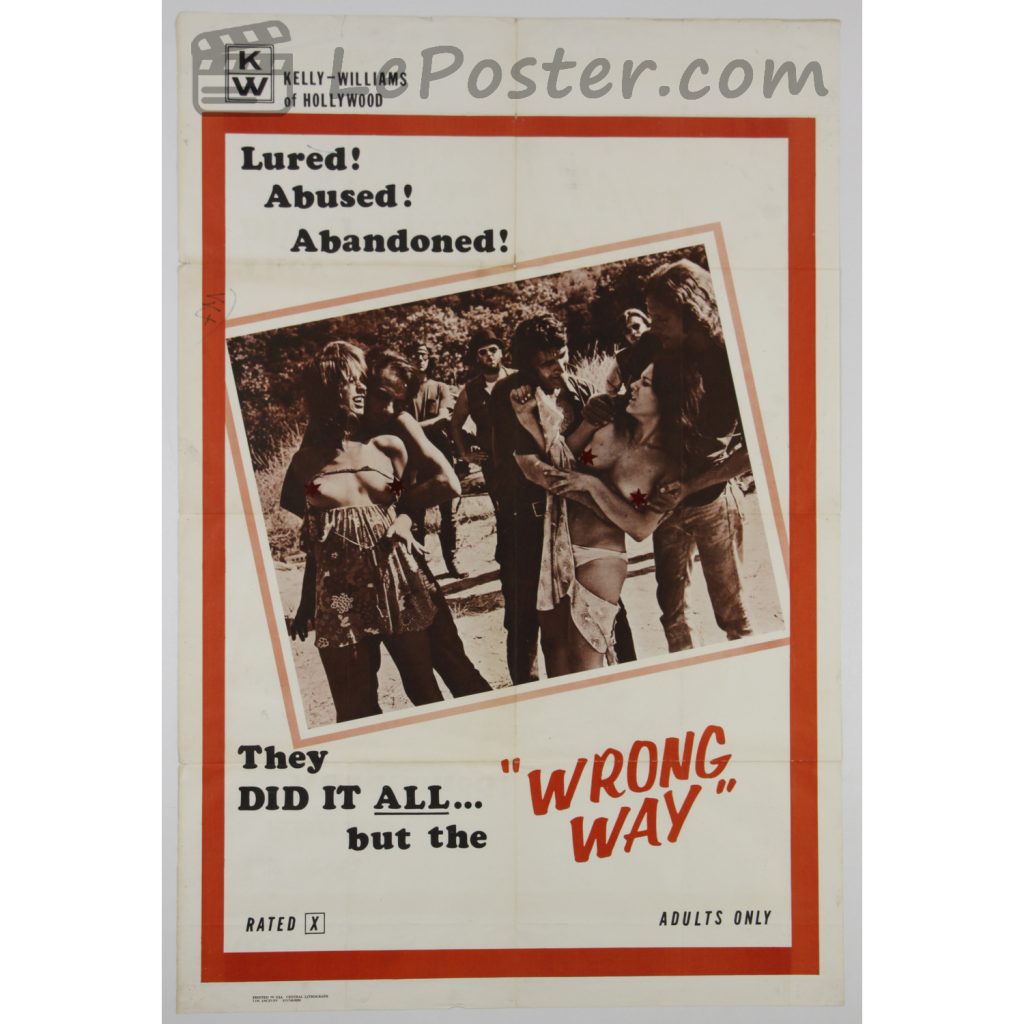 Original vintage movie poster for Wrong Way (1970-1979), directed by Ray Williams for the US theatrical release.