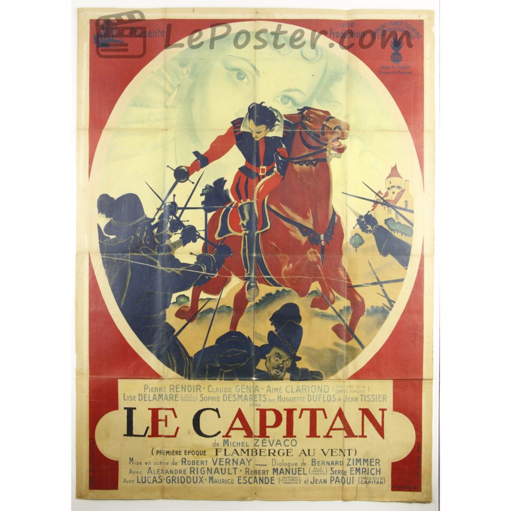 Original vintage movie poster for Le Capitan (1940-1949), directed by Robert Vernay for the France theatrical release.