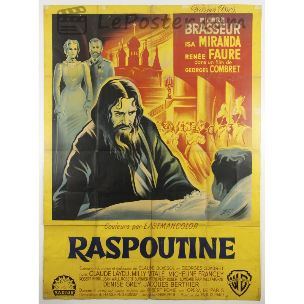Original vintage movie poster for Raspoutine (1950s), directed by Georges Combret for the France theatrical release.