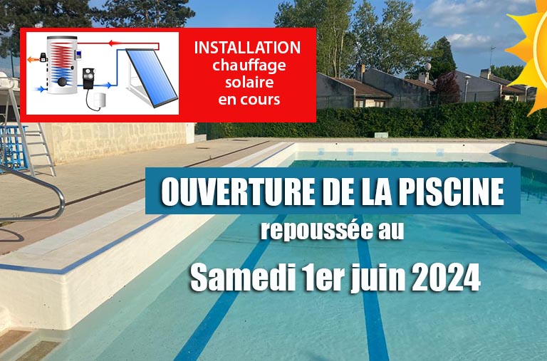 Prévision pour l’OUVERTURE de la piscine