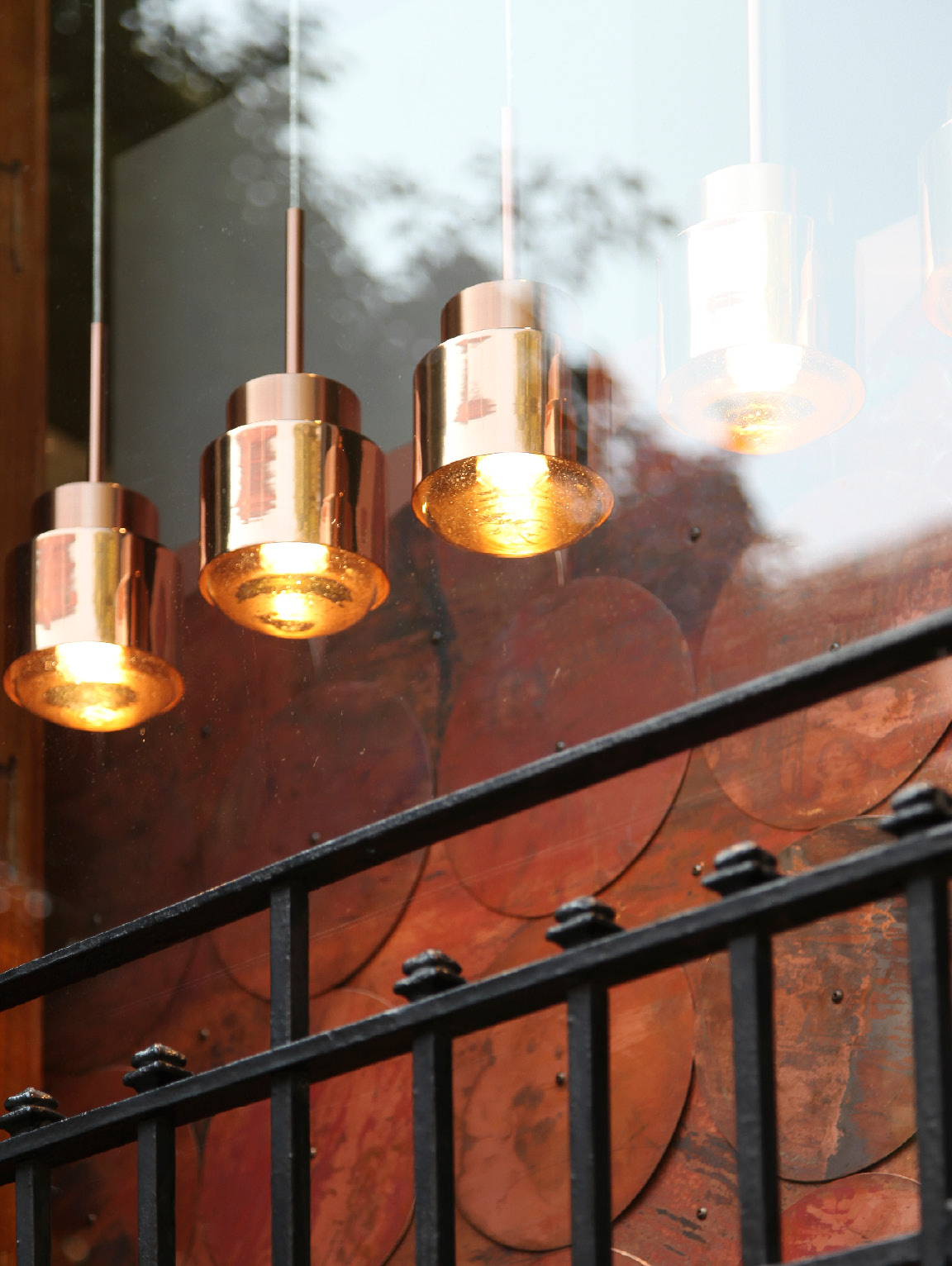 Set of 4 Cupallo lamps in copper and 100% recycled glass