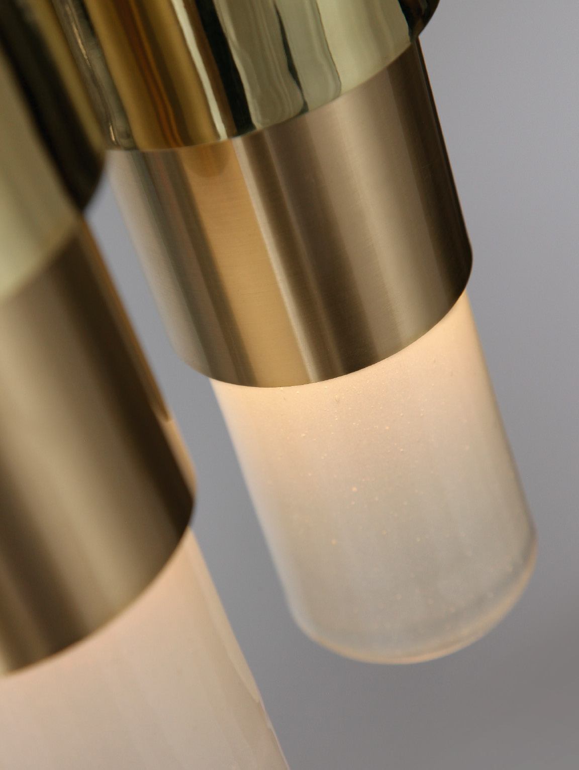 Mingo lamp made out brass and handblown glass 