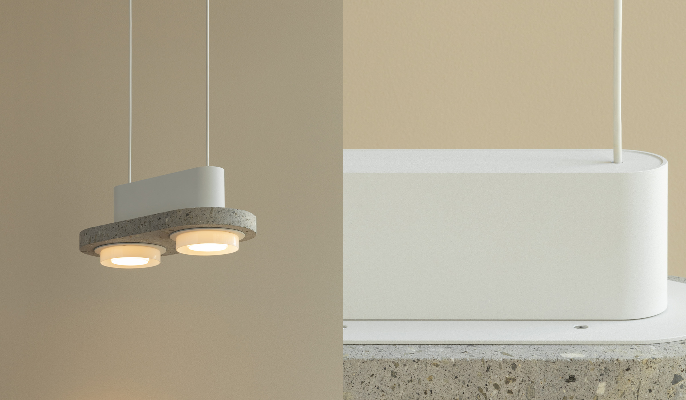 Ambra toba double pendant white 