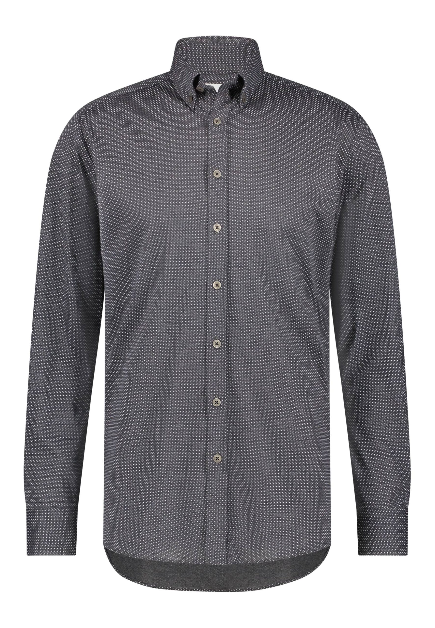 Skjorte LS Stretch Navy Print State of Art Levins