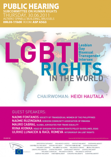 European Parliament Hearing: LGBTI Rights in the World