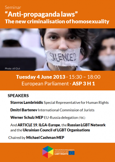 Upcoming Intergroup event: “Anti-propaganda laws”, the new criminalisation of homosexuality