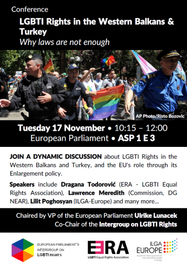 Upcoming event: LGBTI Rights in the Western Balkans & Turkey – Why laws are not enough